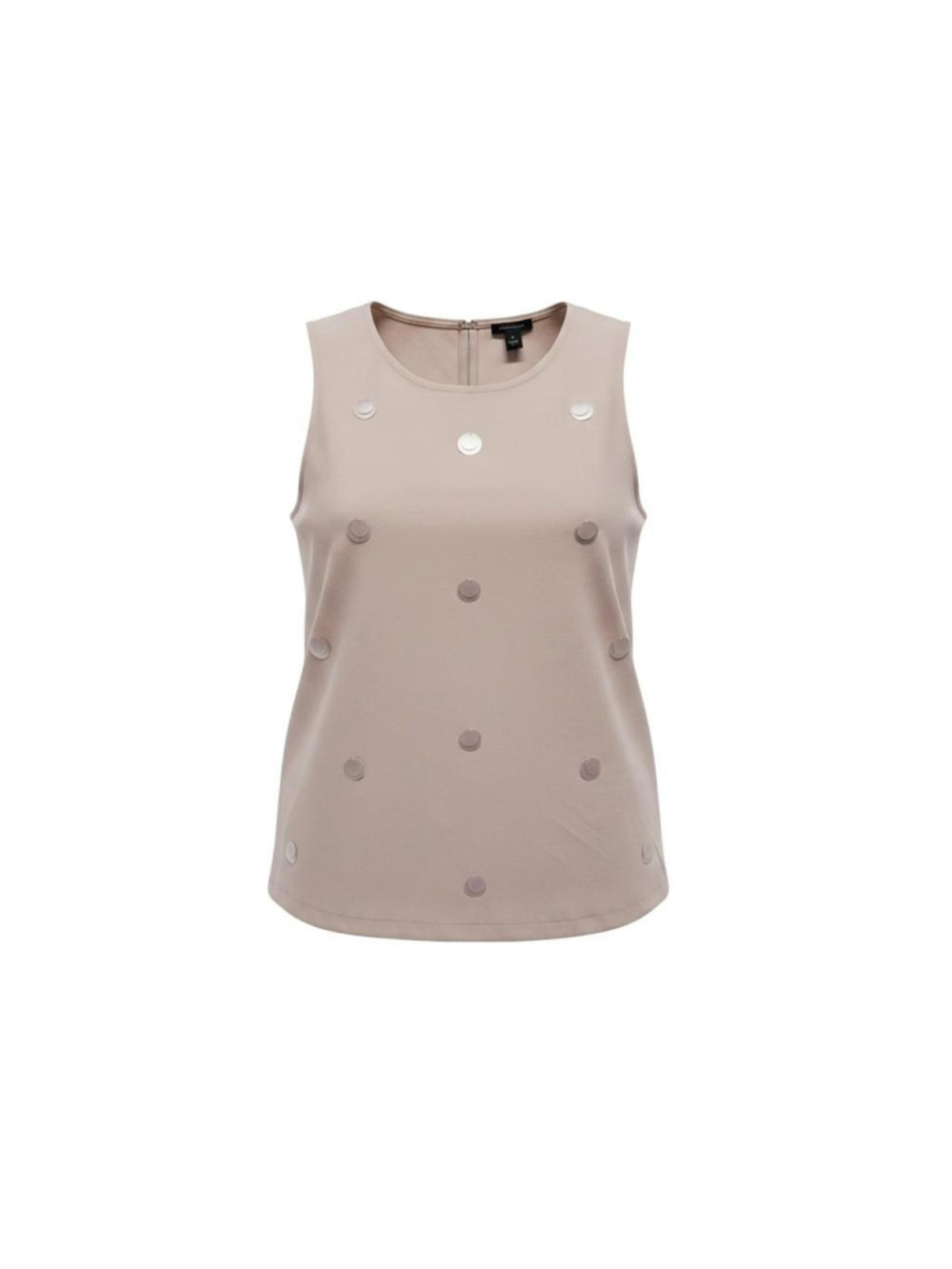 Ann Taylor Pink Semi Sheer Top with paillette disc sequins in Pale Pink Sz Med
